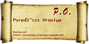 Porpáczi Orsolya névjegykártya