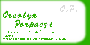 orsolya porpaczi business card